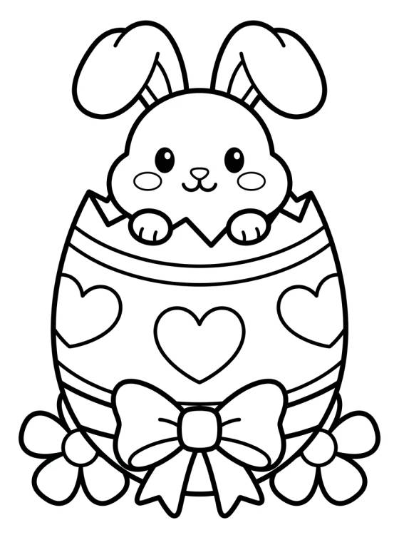 Conejito Tierno en el Huevo de Pascua para colorir Desenho de Conejito Tierno en el Huevo de Pascua para colorir e imprimir grátis