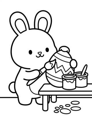 Conejito Pintor de Huevos de Pascua para colorir Desenho de Conejito Pintor de Huevos de Pascua para colorir e imprimir grátis