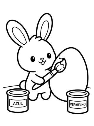 Conejo Pintando Huevo de Pascua para colorir Desenho de Conejo Pintando Huevo de Pascua para colorir e imprimir grátis
