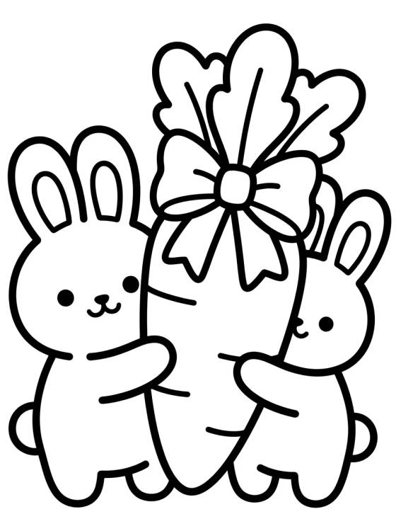 Familia Conejo con Zanahorias para colorir Desenho de Familia Conejo con Zanahorias para colorir e imprimir grátis