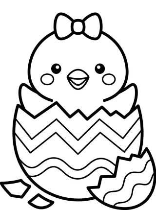 Pollito Saliendo del Huevo de Pascua para colorir Desenho de Pollito Saliendo del Huevo de Pascua para colorir e imprimir grátis