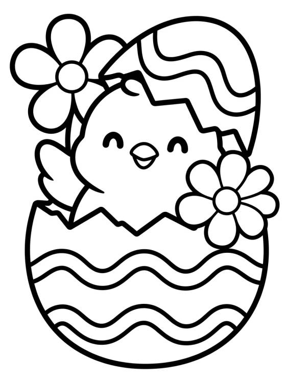 Pollito Saliendo del Huevo de Pascua para colorir Desenho de Pollito Saliendo del Huevo de Pascua para colorir e imprimir grátis