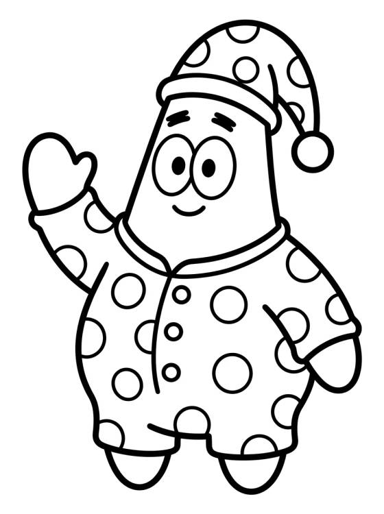 Patricio Estrella en Pijama Tierno para colorir Desenho de Patricio Estrella en Pijama Tierno para colorir e imprimir grátis