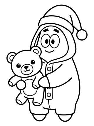 Patricio Estrella en Pijama Tierno para colorir Desenho de Patricio Estrella en Pijama Tierno para colorir e imprimir grátis