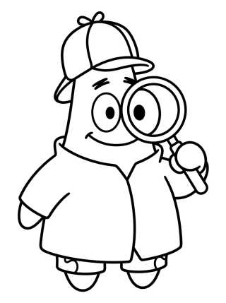 Patricio Estrella Detective para colorir Desenho de Patricio Estrella Detective para colorir e imprimir grátis