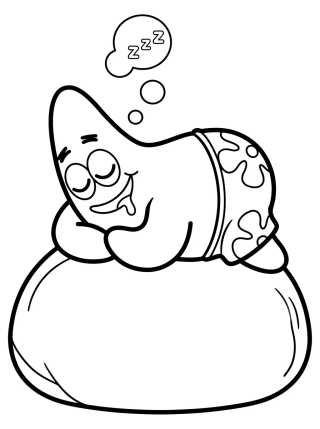 Patricio Estrella Durmiendo en su Piedra para colorir Desenho de Patricio Estrella Durmiendo en su Piedra para colorir e imprimir grátis