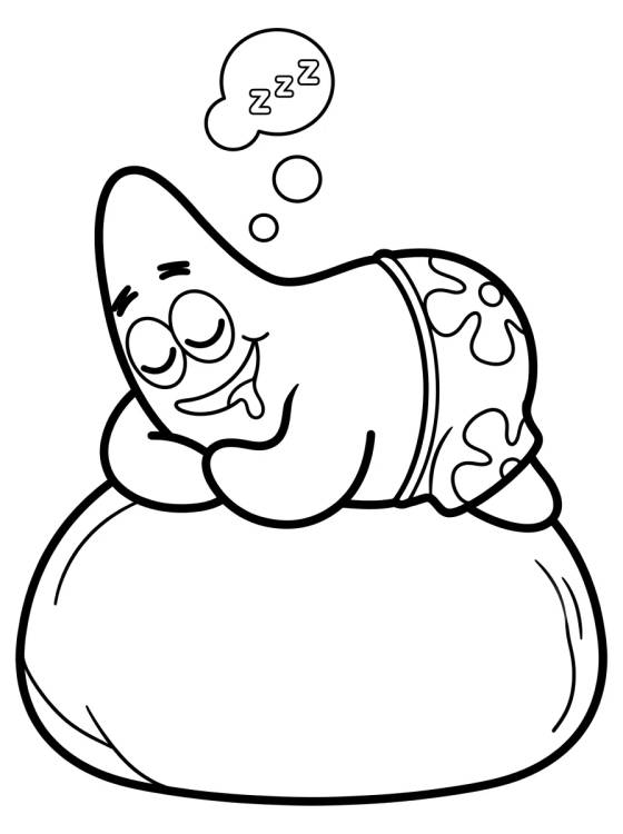 Patricio Estrella Durmiendo en su Piedra para colorir Desenho de Patricio Estrella Durmiendo en su Piedra para colorir e imprimir grátis