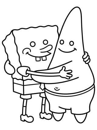 Patricio Estrella y Bob Esponja Amigos para colorir Desenho de Patricio Estrella y Bob Esponja Amigos para colorir e imprimir grátis