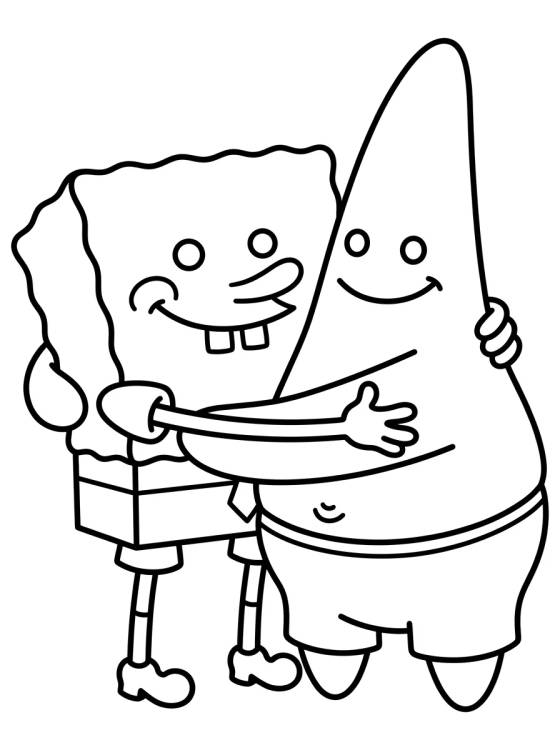 Patricio Estrella y Bob Esponja Amigos para colorir Desenho de Patricio Estrella y Bob Esponja Amigos para colorir e imprimir grátis