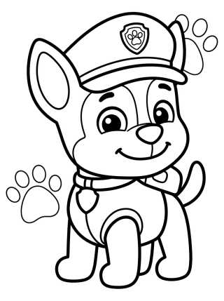 Chase el Perro Policía Tierno para colorir Desenho de Chase el Perro Policía Tierno para colorir e imprimir grátis