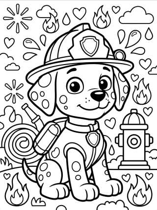 Marshall el Bombero Tierno para colorir Desenho de Marshall el Bombero Tierno para colorir e imprimir grátis