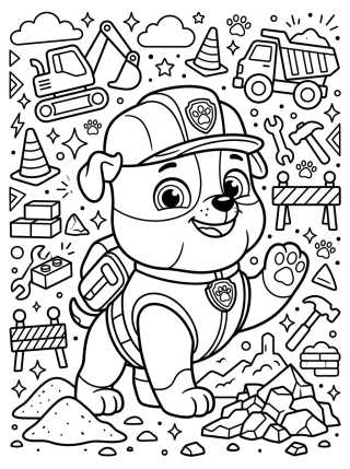 Rubble Constructor Kawaii para colorir Desenho de Rubble Constructor Kawaii para colorir e imprimir grátis