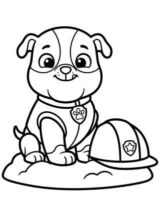 Rubble el Bulldog Constructor para colorir Desenho de Rubble el Bulldog Constructor para colorir e imprimir grátis