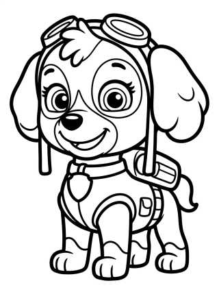 Skye la Poodle Aviadora para colorir Desenho de Skye la Poodle Aviadora para colorir e imprimir grátis