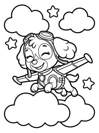 Skye Volando en las Nubes para Colorear para colorir Desenho de Skye Volando en las Nubes para Colorear para colorir e imprimir grátis