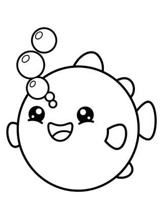 Pez Globo Redondito para colorir Desenho de Pez Globo Redondito para colorir e imprimir grátis