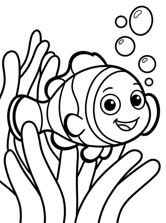 Pez Payaso Sonriente para colorir Desenho de Pez Payaso Sonriente para colorir e imprimir grátis
