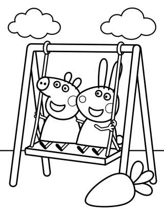 Peppa y Rebecca Liebre para colorir Desenho de Peppa y Rebecca Liebre para colorir e imprimir grátis