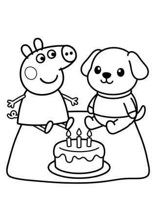 Peppa Pig y Danny Perro para colorir Desenho de Peppa Pig y Danny Perro para colorir e imprimir grátis