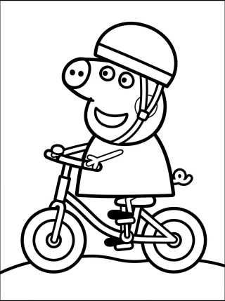 Peppa Pig en Bicicleta para colorir Desenho de Peppa Pig en Bicicleta para colorir e imprimir grátis