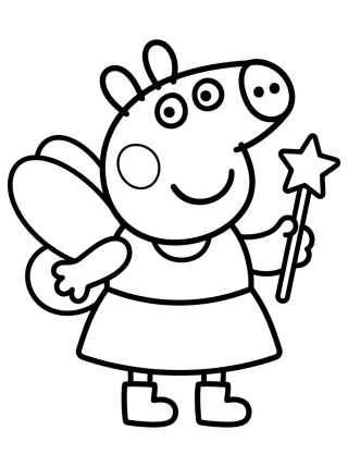 Peppa Pig Hada Mágica para colorir Desenho de Peppa Pig Hada Mágica para colorir e imprimir grátis