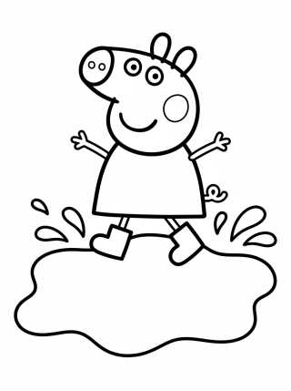 Peppa Pig en el Charco de Barro para colorir Desenho de Peppa Pig en el Charco de Barro para colorir e imprimir grátis