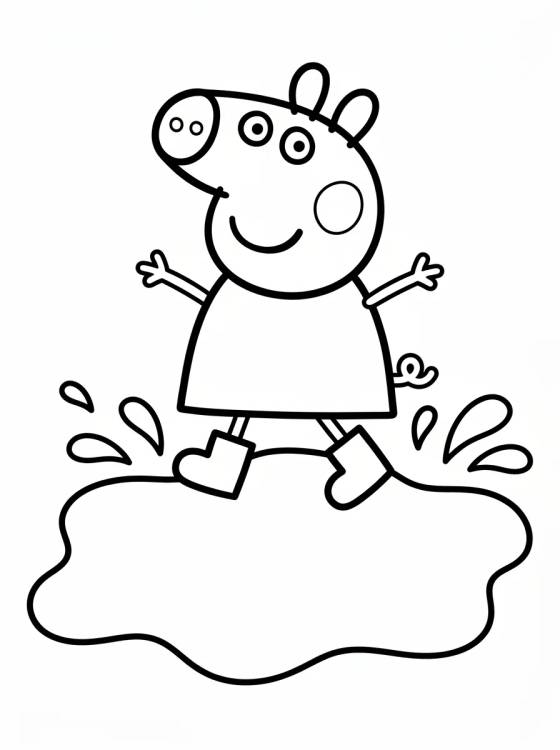 Peppa Pig en el Charco de Barro para colorir Desenho de Peppa Pig en el Charco de Barro para colorir e imprimir grátis