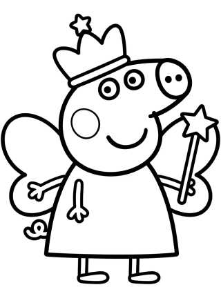 Peppa Pig Princesa Hada para colorir Desenho de Peppa Pig Princesa Hada para colorir e imprimir grátis