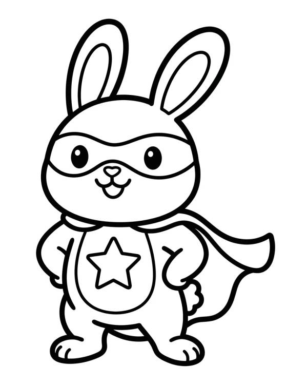 Conejita Súper Heroína para colorir Desenho de Conejita Súper Heroína para colorir e imprimir grátis