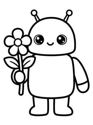 Robotito Kawaii para colorir Desenho de Robotito Kawaii para colorir e imprimir grátis