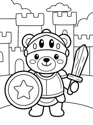 Osito Caballero Valiente para colorir Desenho de Osito Caballero Valiente para colorir e imprimir grátis