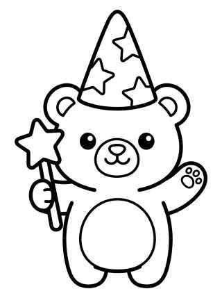 Osito Mágico Kawaii para colorir Desenho de Osito Mágico Kawaii para colorir e imprimir grátis