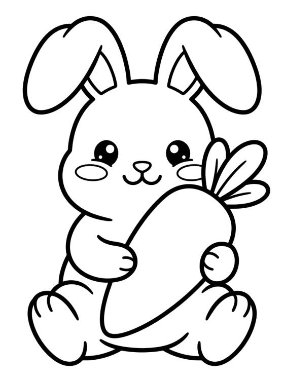 Conejito Mascota con una Zanahoria para colorir Desenho de Conejito Mascota con una Zanahoria para colorir e imprimir grátis