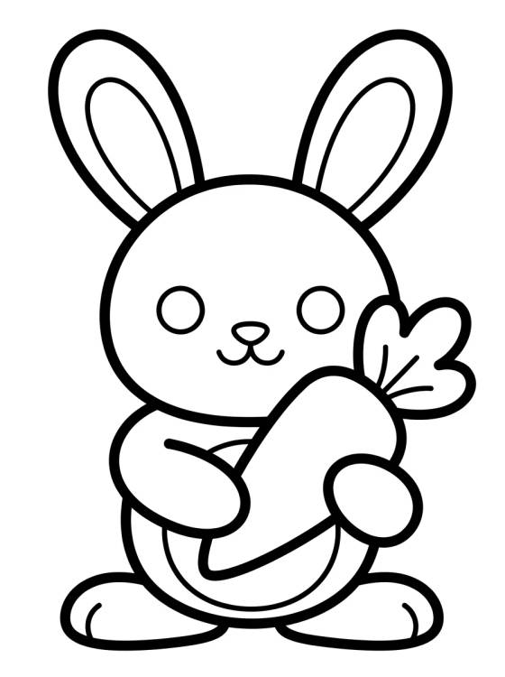 Conejito de Mascota con Zanahoria para colorir Desenho de Conejito de Mascota con Zanahoria para colorir e imprimir grátis