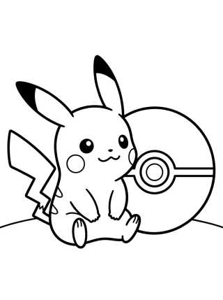 Pikachu con Pokébola para colorir Desenho de Pikachu con Pokébola para colorir e imprimir grátis