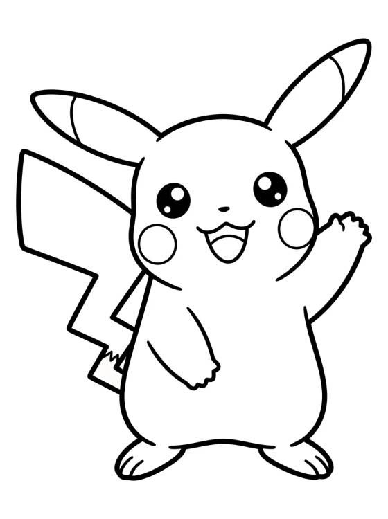 Pikachu Tierno Saludando para colorir Desenho de Pikachu Tierno Saludando para colorir e imprimir grátis