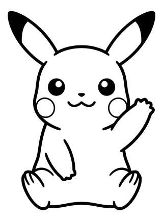 Pikachu tierno saludando para colorir Desenho de Pikachu tierno saludando para colorir e imprimir grátis