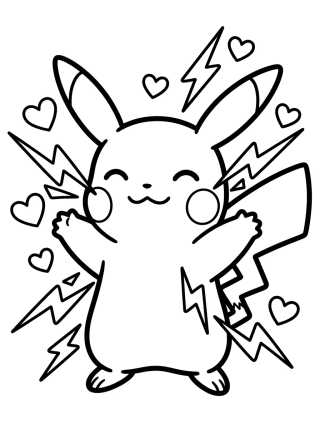 Pikachu Lanzando Rayos para colorir Desenho de Pikachu Lanzando Rayos para colorir e imprimir grátis