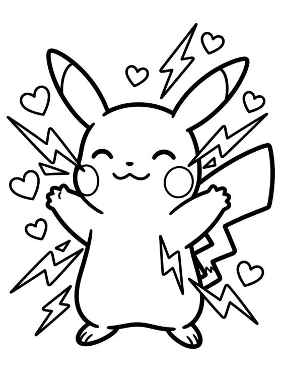 Pikachu Lanzando Rayos para colorir Desenho de Pikachu Lanzando Rayos para colorir e imprimir grátis