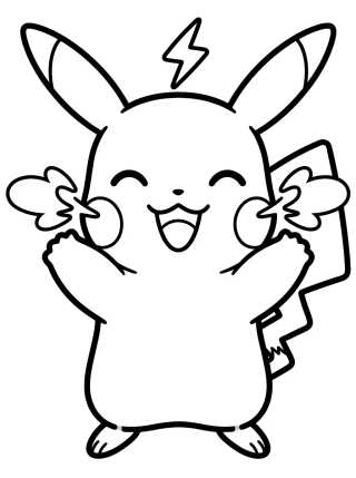 Pikachu Lanzando Rayitos para colorir Desenho de Pikachu Lanzando Rayitos para colorir e imprimir grátis