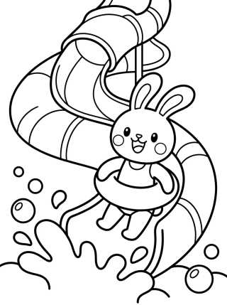 Tobogán Divertido de la Piscina para colorir Desenho de Tobogán Divertido de la Piscina para colorir e imprimir grátis