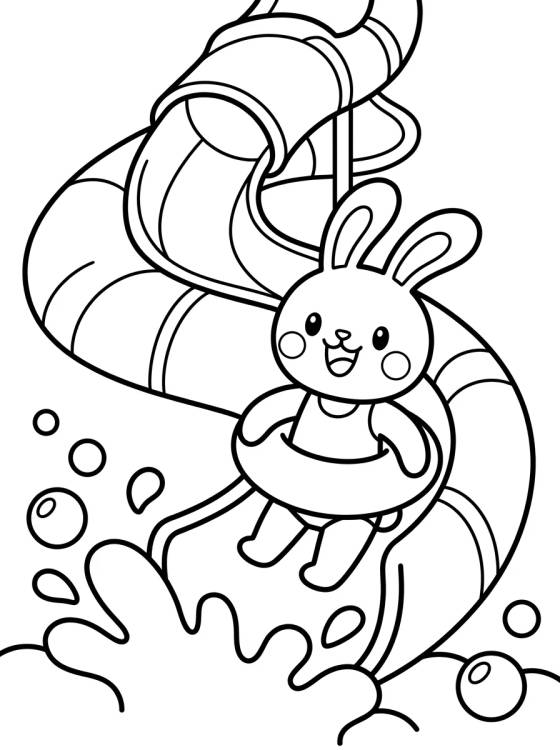 Tobogán Divertido de la Piscina para colorir Desenho de Tobogán Divertido de la Piscina para colorir e imprimir grátis