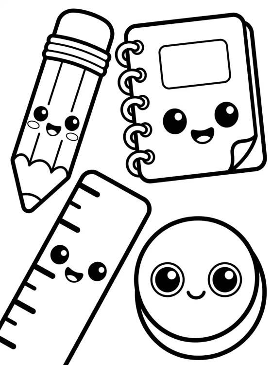 Pegatinas de Útiles Escolares para colorir Desenho de Pegatinas de Útiles Escolares para colorir e imprimir grátis