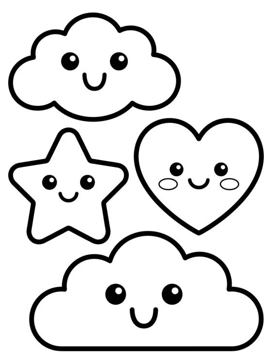 Planilla de Pegatinas Kawaii para colorir Desenho de Planilla de Pegatinas Kawaii para colorir e imprimir grátis