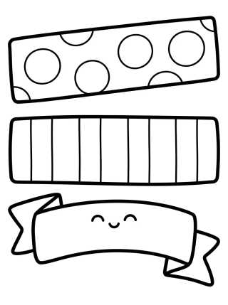 Cintas Washi Tapes y Banners Decorativos para colorir Desenho de Cintas Washi Tapes y Banners Decorativos para colorir e imprimir grátis
