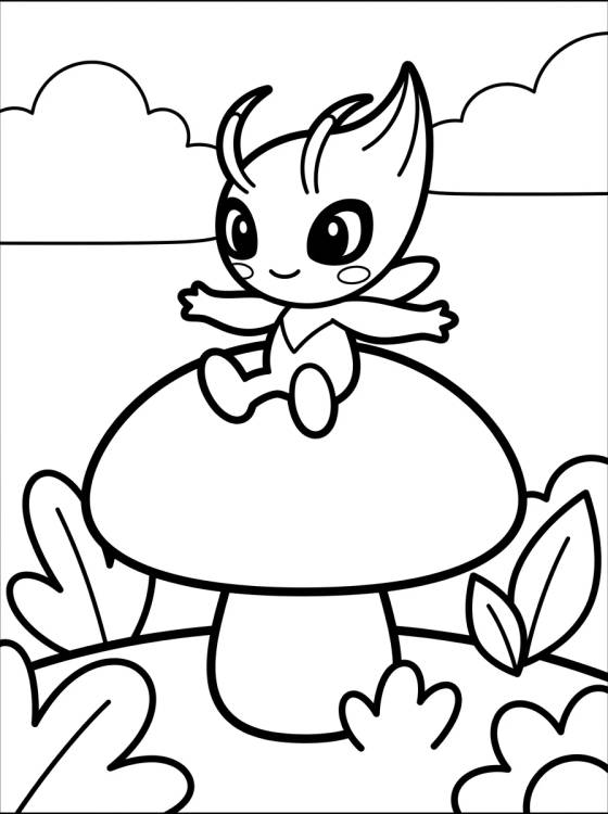 Celebi Tierno en la Naturaleza para colorir Desenho de Celebi Tierno en la Naturaleza para colorir e imprimir grátis