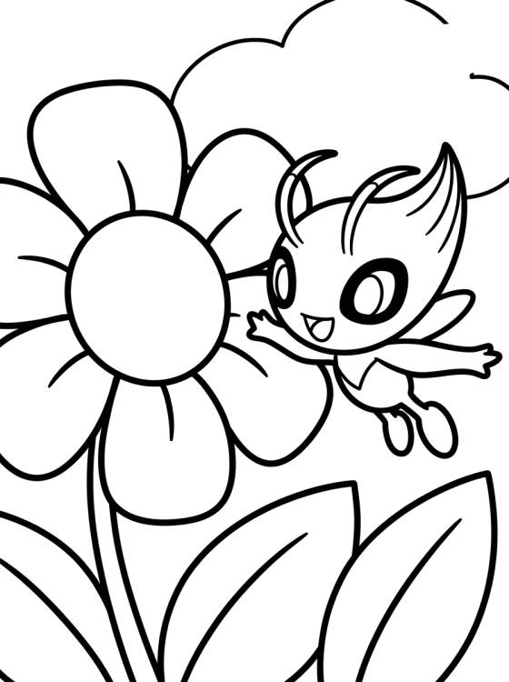 Celebi en el Bosque para colorir Desenho de Celebi en el Bosque para colorir e imprimir grátis