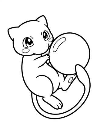 Mew Kawaii para colorir Desenho de Mew Kawaii para colorir e imprimir grátis