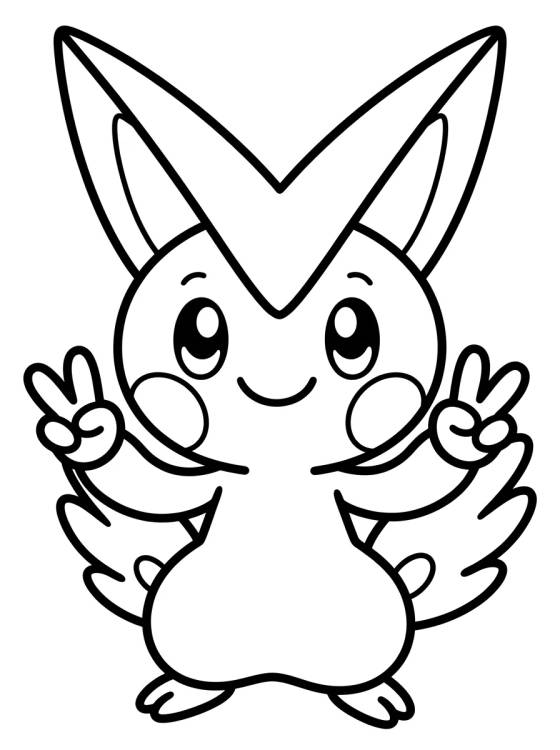 Victini Victorioso para colorir Desenho de Victini Victorioso para colorir e imprimir grátis