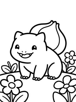 Bulbasaur Alegre en el Jardín para colorir Desenho de Bulbasaur Alegre en el Jardín para colorir e imprimir grátis